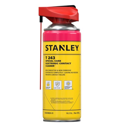 STANLEY T 243 Contact Cleaner Spray &ndash; (1x10.2 oz) Electronic Contact Cleaner for Circuit Boards...