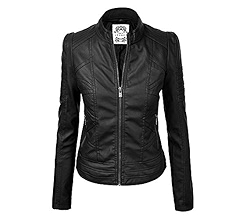 Made By Johnny WJC746 Womens Vegan Leather Motorcycle Jacket