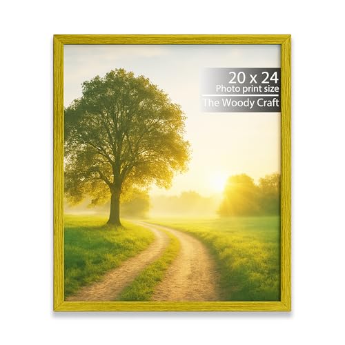 Image of 20x24 Photo Frame | Yellow Photo Frame For Wall | Elegant Wall Frame | Wooden Photo Frame For Modern Interiors | Modern Big Photo Frames For Wall | Ideal Empty Frames For Wall Decor