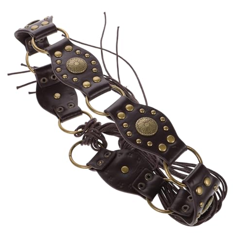 Retro Punk Style Vintage Rivet Belt Pu Leather Women Wide Studded Ratchet Belt for Multiple Outfits