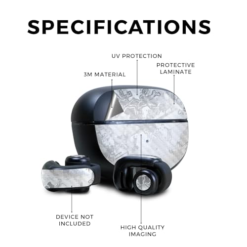Image of Carbon Fiber Skin Compatible with Bose Ultra Open Earbuds - Viper Snow - Premium 3M Vinyl Protective Wrap Decal Cover - Easy to Apply | Crafted in The USA by MightySkins