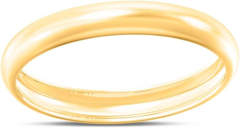 10K Gold Wedding Band Rings for Men & Women – 3MM 4MM 5MM 6MM Plain Gold Bands – Yellow & White Gold – Classic Comfort Fit Unisex Rings