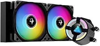 GOLDEN FIELD Star Series S240 Black ARGB CPU Liquid Cooler, AIO Cooler 240mm CPU Water Cooler Water Cooling CPU Fan for Intel& AMD Independent Pump Design High Airflow-Black
