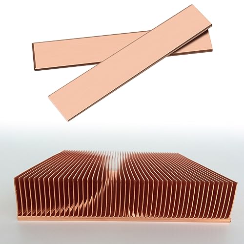 The Lord of the Tools 4 Stück T2-Kupfer-Flachstange Gerade Stange, 105 Mm X 20 Mm X 3 Mm, für Elektrische Geräte, Industrielle Nutzung, Computer-Chip-Kühlung, Massives Streifenblech