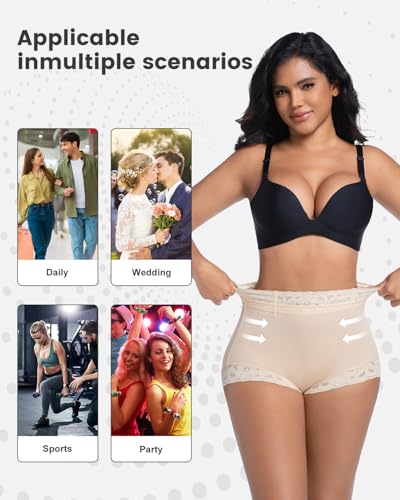 Image of Womens Shapewear Control Panties Butt Lifter Boyshort Lace Panties Underwear
