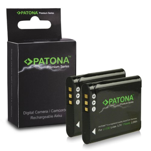 PATONA 2x Batteria sostitutiva per Olympus Li-50b