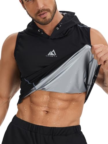 Sauna Vest for Men Hoodies Sauna Shirt Heat Trapping Pullover Sweat Enhancing Vest Boxing Exercise Gym