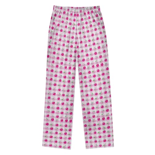senya Pajama Pants Sleep Pants Pink Cherry Seamless Summer for Age 6-142