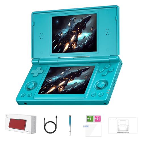 GiipGoop RG DS Handheld Game Consoles RG DS Retro Gaming Console Dual-screen Video Game Console 3+32GB Android 14 Portable Pocket Arcade 4000mAh Battery WiFi Bluetooth HD Output Turquoise Blue