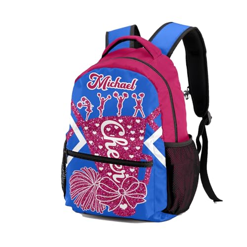 Daypack for Boys Girls Custom Cheer Cheerleader Fushcia Blue Navy Student Backpack Teens College Bookbag Personalized Name Bag Gifts2