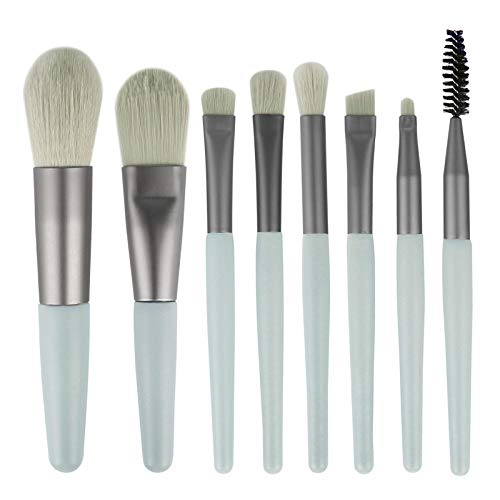 CXLT 8Pcs Ensembles De Pinceaux De Maquillage à Poignée en Bois pour Cheveux Doux avec Fond De Teint Correcteur Blush Fard à Paupières Maquillage Pinceaux Et Eva Sac étanche,A Cover
