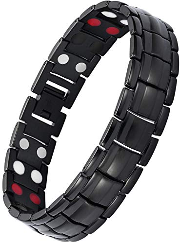 WELMAG® Magnetic Bracelets for Men Arthritis Relief Pain Health Double Row 4 Elements