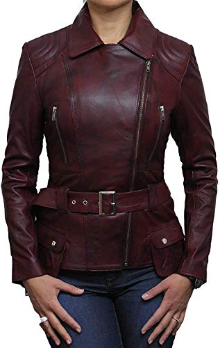 BRANDSLOCK Womens Classic Leather Biker Jacket Genuine Skin2