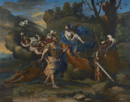 Impression d'affiches Vénus montrant ses bras à Enée sur toile de qualité musée en 60x90cm