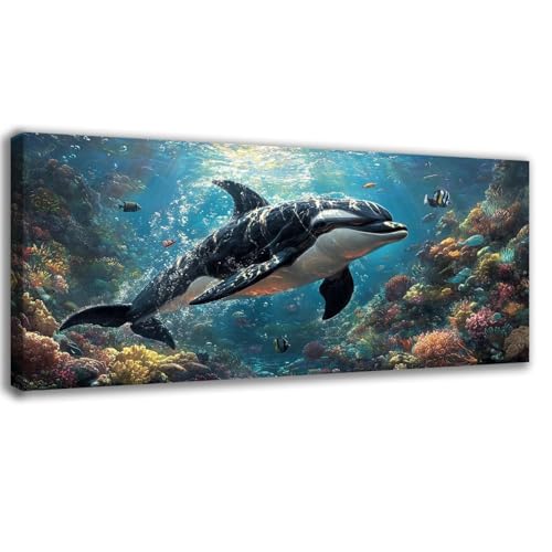 Diamond Painting Dauphin 5D DIY Rêve Kit Complet Adultes 60x120cm Débutant