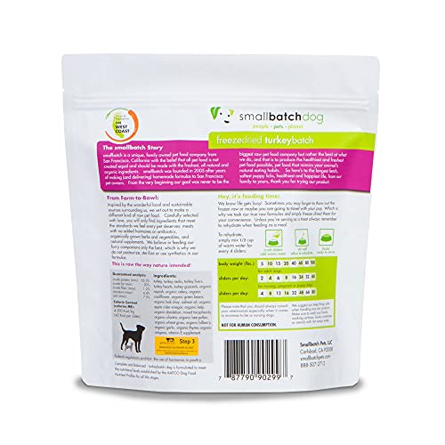 smallbatch Pets Freeze-Dried Premium Uncooked Meals Weight loss plan for Canines, 25oz, Turkey Recipe, Bulk Bag, Made in The USA, Natural Produce, Humanely Raised Meat, Hydrate and Serve Patties, Healthful & Wholesome smallbatch Pets Freeze-Dried Premium Uncooked Meals Weight loss plan for Canines, 25oz, Turkey Recipe, Bulk Bag, Made in The USA, Natural Produce, Humanely Raised Meat, Hydrate and Serve Patties, Healthful & Wholesome