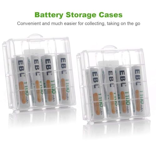 Image of EBL AAA Rechargeable Batteries 1100 mAh (8 Packs) with Smart AA AAA Battery Charger and Micro USB Charging Cable