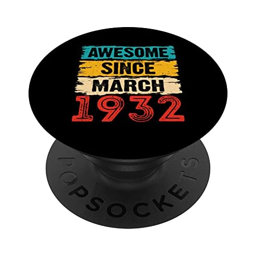 Regalos de 91 años impresionantes desde marzo de 1932 91 cumpleaños PopSockets PopGrip Intercambiable