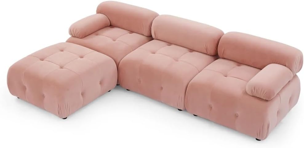 Modular Sectional Sofa, Button Tufted Designed L Shaped Couch, Velvet,Comfortable for Living Room