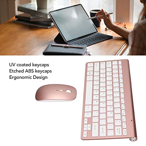 Set Tastiera E Mouse Wireless Rosa – 104 Tasti, Mouse 4 Tasti, Ricevitore USB 2.4G, Plug And Play