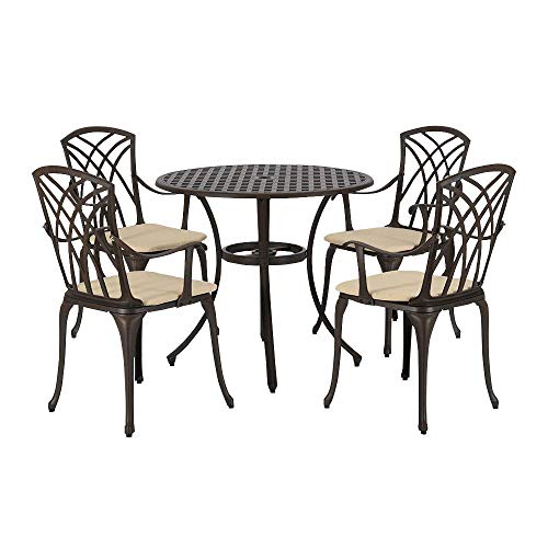 Preisvergleich Produktbild SLRMKK Garten Sonnenschirm Regenschirm, Sonnenschirm, Regenschirm PananaHome Aluminiumguss Gartentisch und Stühle 4-Sitzer Patio Möbel Set mit Kissen Home Outdoor Balkon