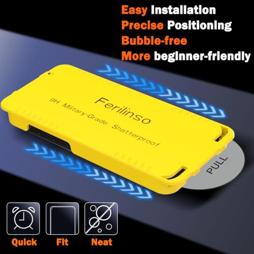 Image of Ferilinso 3 Pack Privacy Screen Protector for 18 Pro, Tempered Glass
