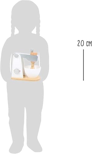 Miniatura 4 de Small Foot Wooden Toys - Mezclador de madera con parte superior móvil y cuenco agitador para cocinas de juego diseñado para niños a partir de 3