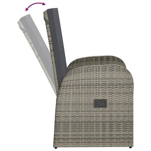 Chaises longues de jardin dossier réglable et coussin imperméable - 8