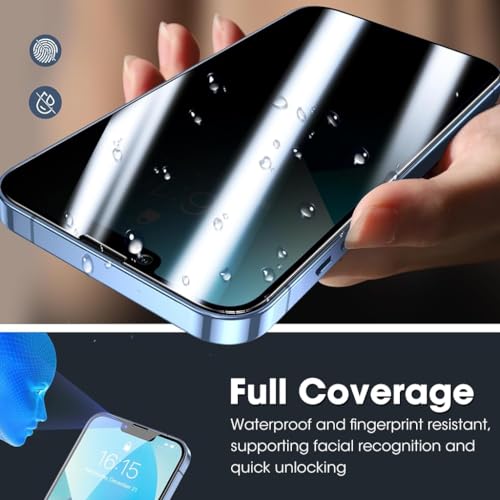 Image of ZORBES 2 Packs Edge to Edge Privacy Screen Protector for iPhone 14 Plus 6.7 /13 Pro Max'' HD Tempered Glass Screen Protector Anti-glare Screen Protector for iPhone 14 Plus /iPhone 13 Pro Max