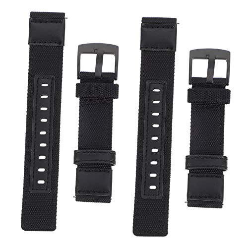 BESPORTBLE 2pcs Genuine Leather Nylon Wrist Watch Band for Replaceable Watchband Fit Wrist Watch