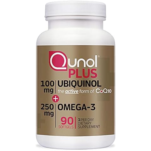 Qunol Plus Ubiquinol CoQ10 100mg with Omega 3 Fish Oil, 90 Count Cover