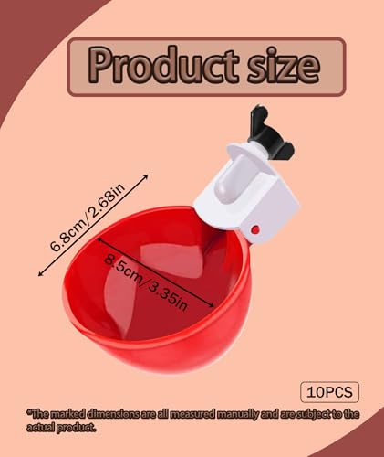 Image of 10 Pcs Chicken Feeder and Drinker, Chicken Feeder Cup, Poultry Farm Equipment Poultry Automatic Drinking Bowl