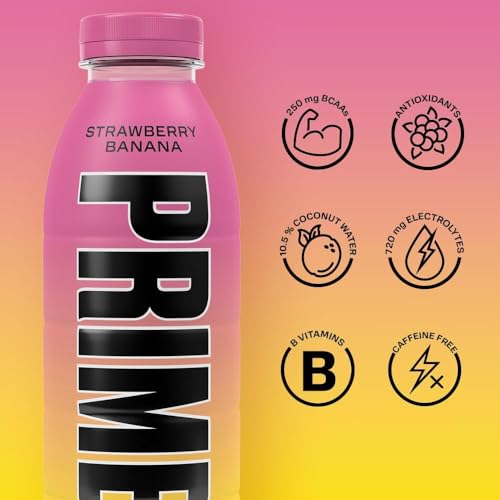 Image of Prime Strawberry Banana Flavoured with Other Natural Flavors Hydration Drink, 16.9 fl oz ℮ 500 ml
