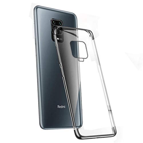 Image of Electroplating Shining Ultra Thin Soft Silicone Transparent TPU Mobile Back Case Cover for Mi Redmi Note 9 Pro /Redmi Note 9 Pro Max /Poco M2 Pro (Black)