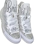 Bride Custom Shoes/Wedding Reception Shoes/Personalized Sneaker/Wedding Sneaker White and Silver