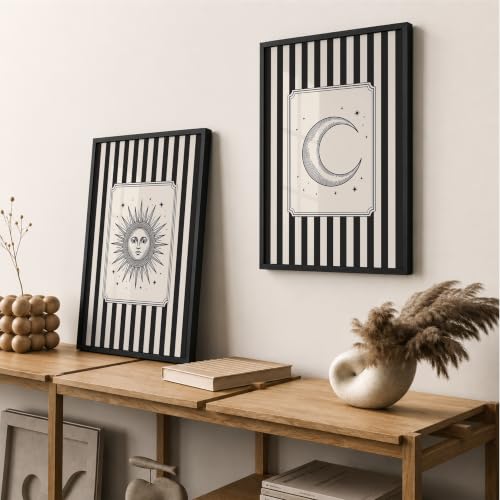 Image of Suneree Modern Wall Art Frame Set of 2 | Premium Minimalist Aesthetic Decor for Living Room, Bedroom & Office (Art 18, 13x19 Inches)