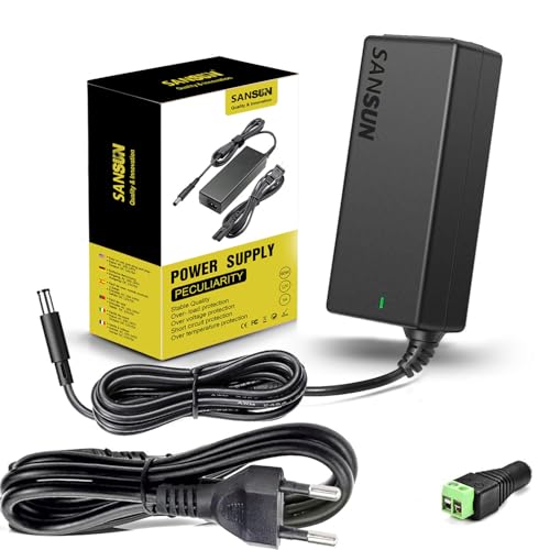 12V 5A Netzteil 60W AC DC Adapter (Eingang 110V-220V, Ausgang 12 Volt 5 Amp 60 Watt) DC Konverter LED Treiber Beleuchtung Trafo für 12V 5A Flexible LED Band Strip Light 1 Set schwarz