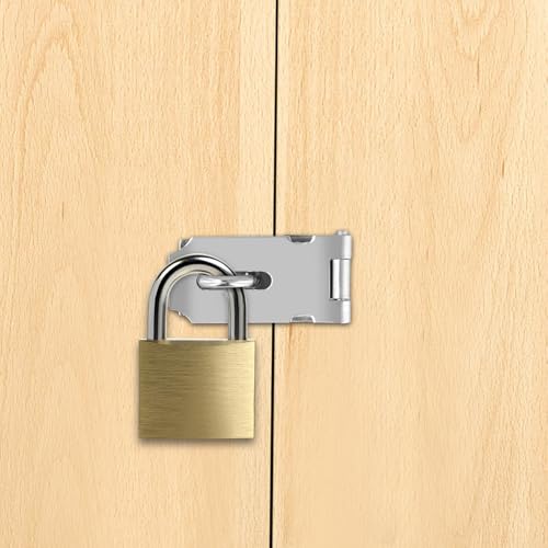 Image of 15pcs 3 Inch Stainless Steel Packlock Clasp Hasp Lock Latch, Pad Lock Latches with 120 Screws, Door Padlock for Boxes, Door
