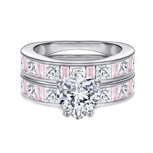 Bagues Éternité KnSam en Argent 925 Alliance Femme Prestige aux Rangs Scintillants Duo