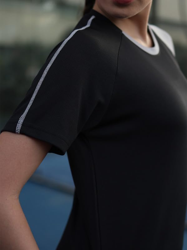 Image of CHKOKKO Gym Tshirt for Women Workout Activewear Regular Fit T Shirt for Woman Round Crew Neck Half Sleeves Best for Sports and Outdoor Activities