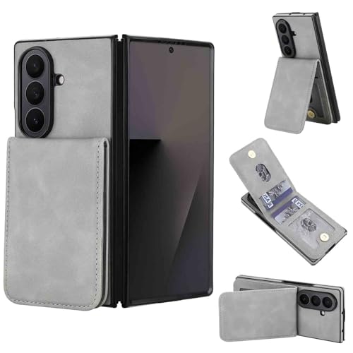 For Galaxy Z Fold 3 �p �P�[�X ������ 2 in 1 Magsafe�Ή��J�[�h�P�[�X�t�� ���U�[ �蒠�^ �T���X�� �M�����N�V�[ Z fold3 �J�o�[ ���z�^ �}�O�Z�[�t�Ή� ���C�����X�[�d�Ή� �X�^���h�@�\ RFID�u���b�L���O �}