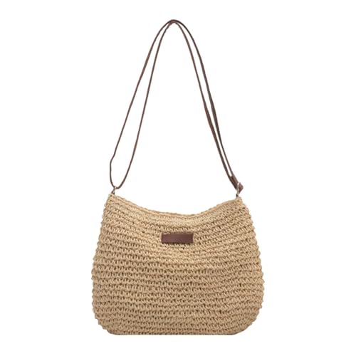 Bolsa de paja de verano | bolsos de paja de naturales, topes de paja de verano de para niñas trabajo de vacaciones entregado, caqui, ver descripción