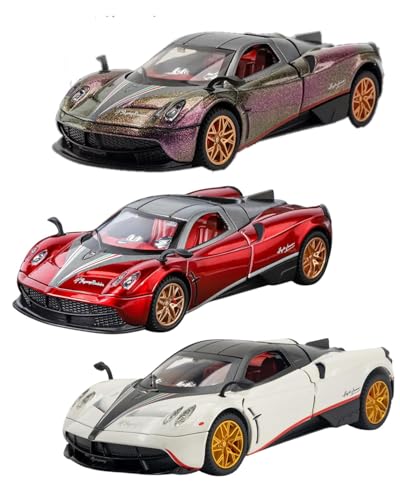 Image of Magicwand 1:32 Scale Die-Cast Pagaani Huayra Metal Car【Colors as Per Stock】【Pack of 1 Car】 with Openable Doors,Blinking Lights & Pull Back Action