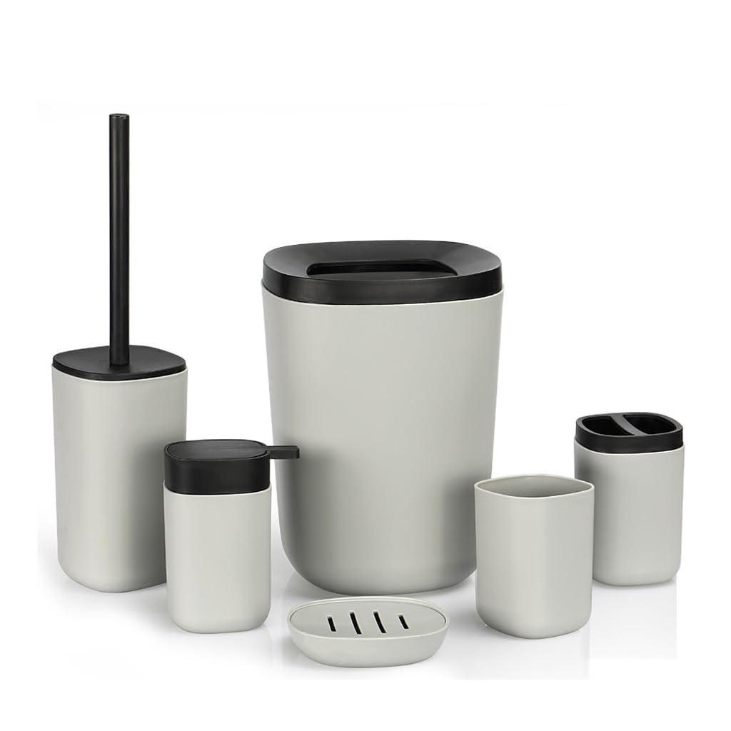 DUYHBAWRS Bathroom Kit Hotel Guest House Bathroom Storage Toothbrush Holder Washing Six-Piece Set(D)