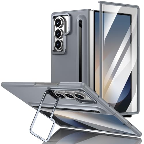 Coque Samsung Galaxy Z Fold 7 grise avec stylet ultra-fin et verre trempé 9H inclus