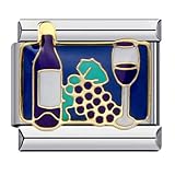 YayaVrillant Italian Charm Bracelet Charms, Italian Charm Bracelet Silber 9mm Gourmet-Essen Armbänder Zubehör, DIY Abnehmbar Module Für Italienische Armbänder (L)