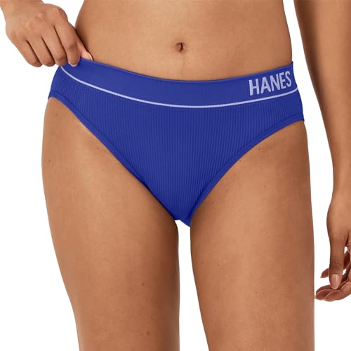 Image of Hanes Women's Originals Seamless Stretch Rib Bikini Panties Pack, Assorted Colors, 6-pack