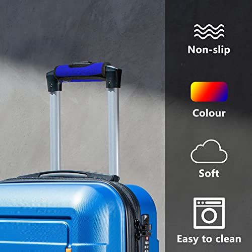 5 Pcs Neoprene Large Luggage Handle Wrap Handle Grip Luggage Tags Identifier Hollow Design for Push-Button, Bright Luggage Markers for Airport Travel Luggage Suitcase Trolley Case (5color, 5.5x7Inch)2