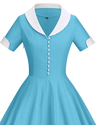 Image of GownTown Womens 1950s Cape Collar Vintage Swing Stretchy Dresses
