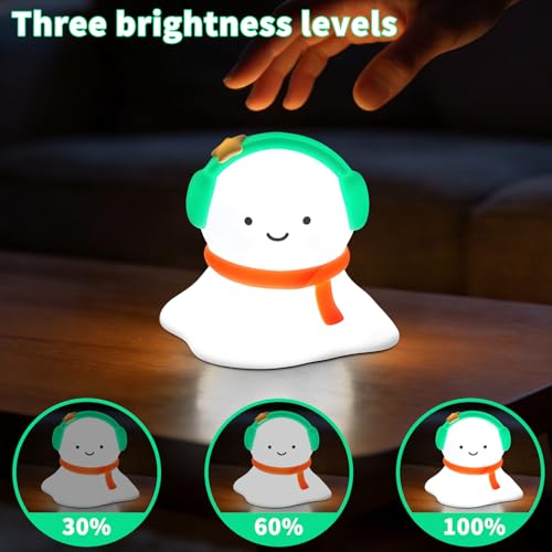 Image of Snow Baby Silicone Night Light - Rechargeable, Adjustable Brightness and Timer Function, Suitable for Children's Rooms and Bedrooms, Great Gift for Festivals